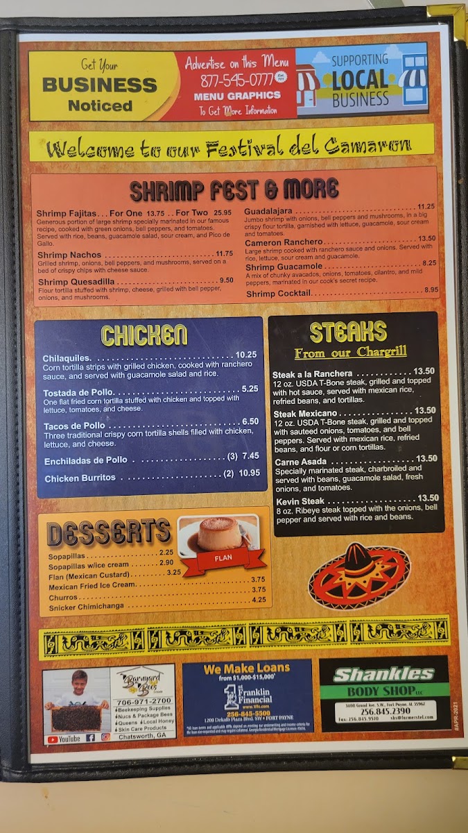 Don Chico Mexican Restaurant Menu - Image 1