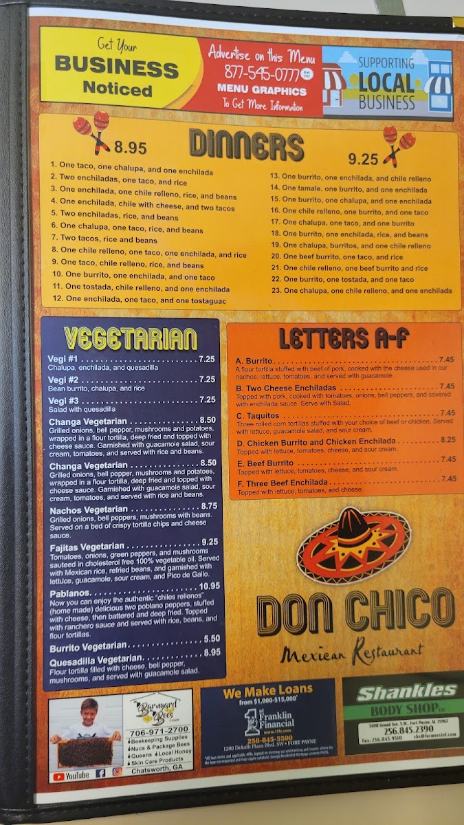 Don Chico Mexican Restaurant Menu - Image 2