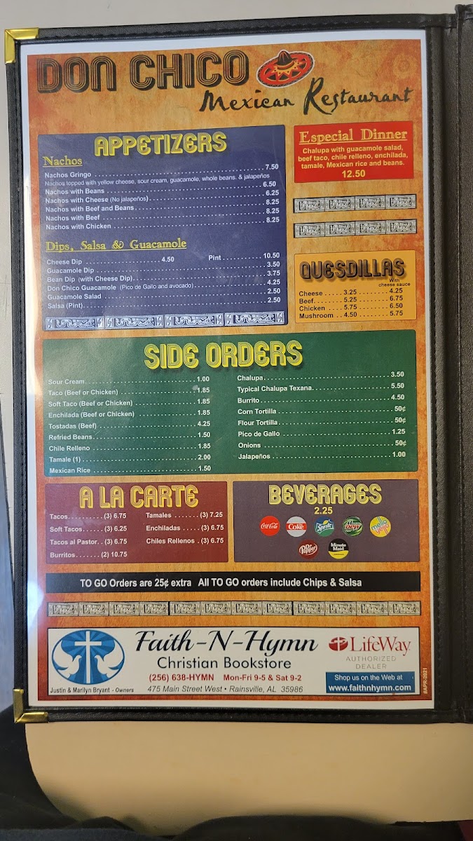 Don Chico Mexican Restaurant Menu - Image 4